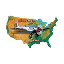 TWA Northrup Alpha Airplane USA Sign Large Cut Out 25 x 16