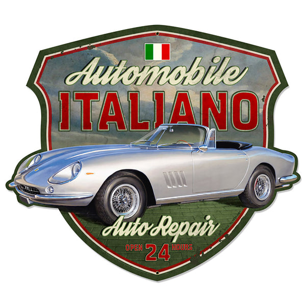 Automobile Italiano Auto Repair Sign Large Cut Out 30 x 26