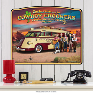Cactus Slim Cowboy Country Music Sign Large Cut Out 30 x 24