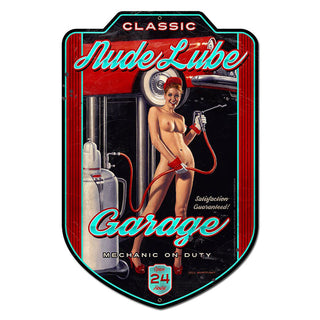 Nude Lube Garage American Beauties Pin Up Sign Large Cut Out 18 x 28