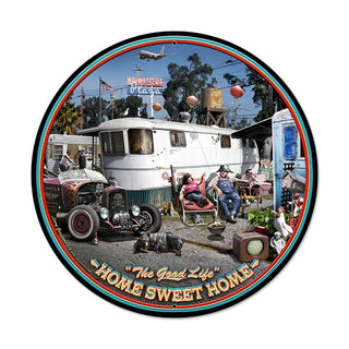 Home Sweet Home Trailer Park Metal Sign Large Round 28 x 28