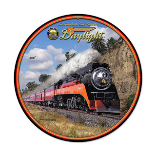 Los Angeles Daylight Railroad Metal Sign Large Round 28 x 28