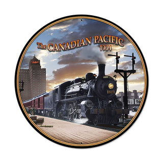 Canadian Pacific Railroad Round Train Sign Large 28 x 28
