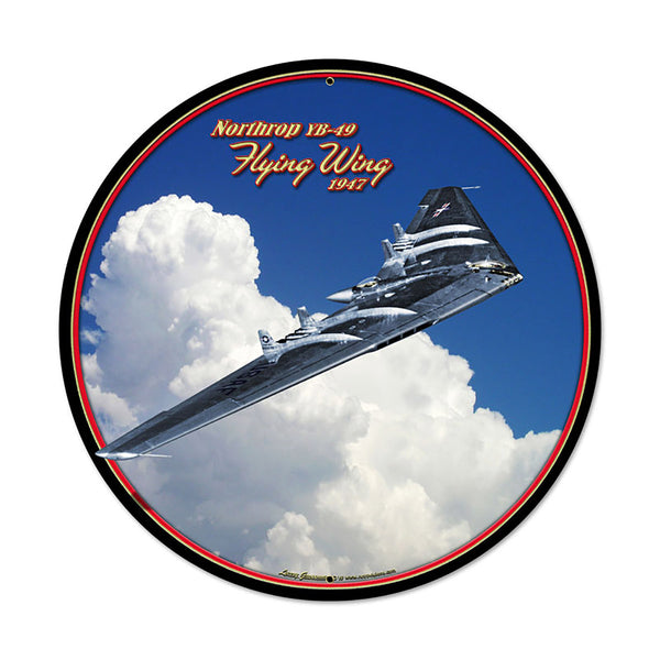 Northrop Flying Wing Bomber Metal Sign Large Round 28 x 28