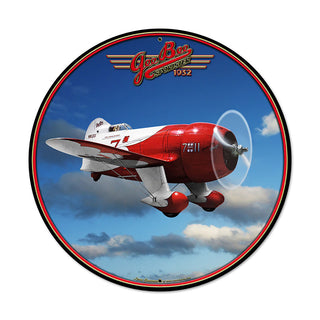 Gee Bee Sportster Airplane Metal Sign Large Round 28 x 28