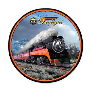 Daylight Pacific Trains Metal Sign Large Round 28 x 28