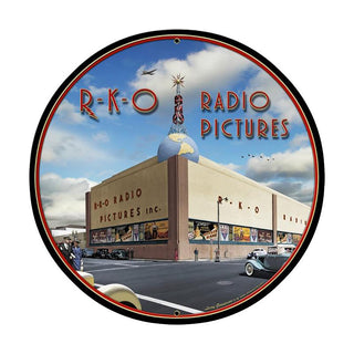 RKO Radio Pictures Metal Sign Large Round 28 x 28