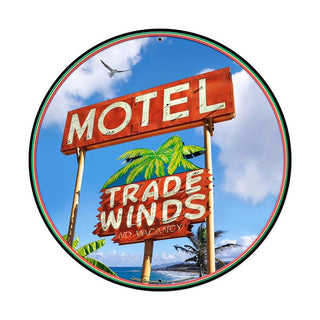 Motel Trade Winds Metal Sign Large 28 x 28