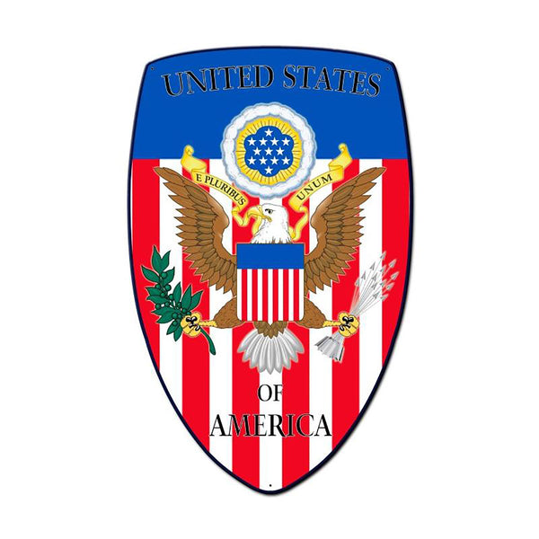 United States of America Coat of Arms Shield Metal Sign Large 21 x 32