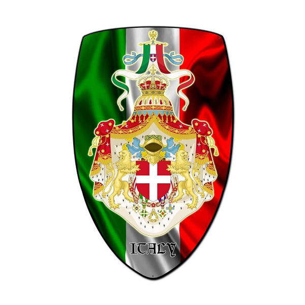 Italy Coat of Arms Shield Metal Sign Large 21 x 32