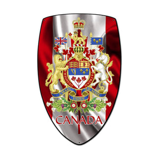Canada Coat of Arms Shield Metal Sign Large 21 x 32