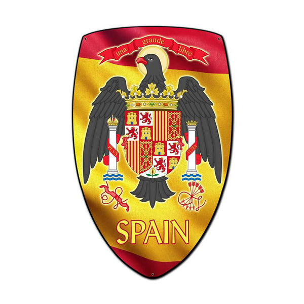 Spain Coat of Arms Shield Metal Sign Large 21 x 32