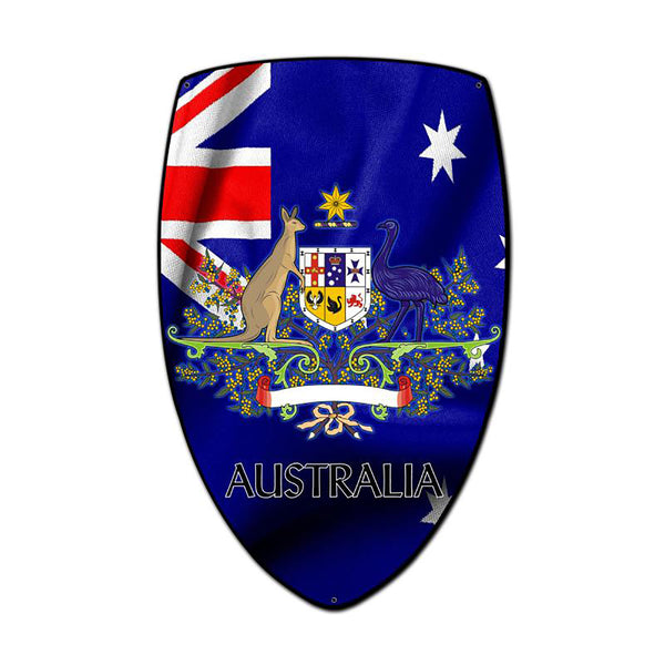 Australia Coat of Arms Shield Metal Sign Large 21 x 32