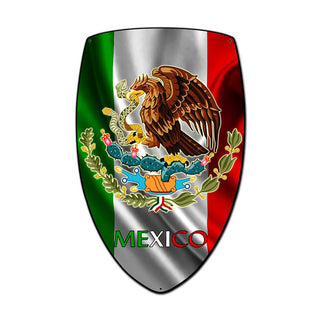 Mexico Coat of Arms Shield Metal Sign Large 21 x 32