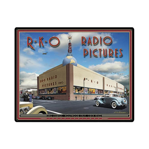 RKO Radio Pictures Building Sign Large with Border 30 x 24