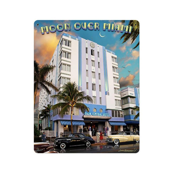 Moon Over Miami Park Central Hotel Sign Large 24 x 30