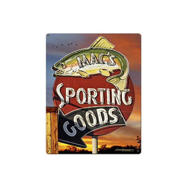 Macs Sporting Goods Fish Sign Large 22 x 28