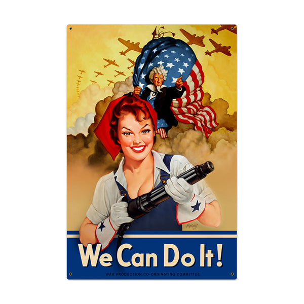 We Can Do It Rosie the Riveter WWII Sign Large 24 x 36