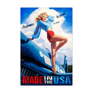 Made in the USA Planes Military Pin Up Sign Large 24 x 36