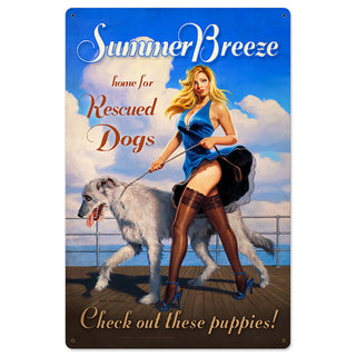 Summer Breeze Dog Rescue Pin Up Sign Large 24 x 36