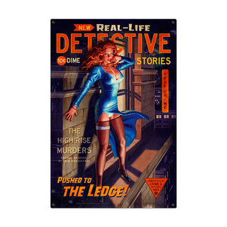 Detective Stories Pushed to the Edge Pin Up Sign Large 24 x 36