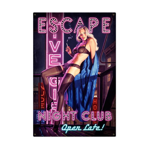 Escape Night Club Pin Up Sign Large 24 x 36