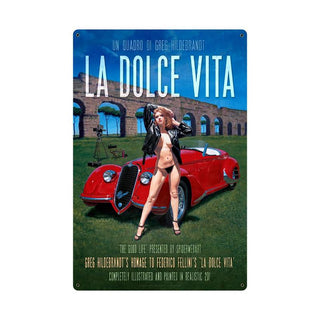 La Dolce Vita Italian Movie Pin Up Sign Large 24 x 36
