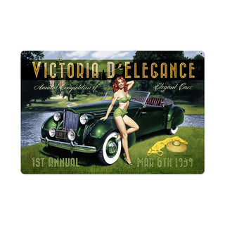 Victoria Elegance Car Show Pin Up Sign Large 36 x 24