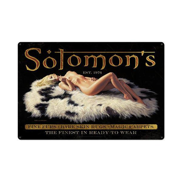 Solomons Furs & Rugs Pin Up Adult Sign Large 36 x 24