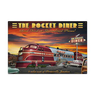 Rocket Diner Train Car Sign Large 36 x 24