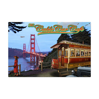 Cable Car Cafe Train Railway Diner Sign Large 36 x 24