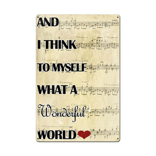 What a Wonderful World Song Music Notes Sign Large 16 x 24