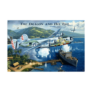 Dragon & His Tail B-24J Liberator Bomber Plane Sign Large 36 x 24