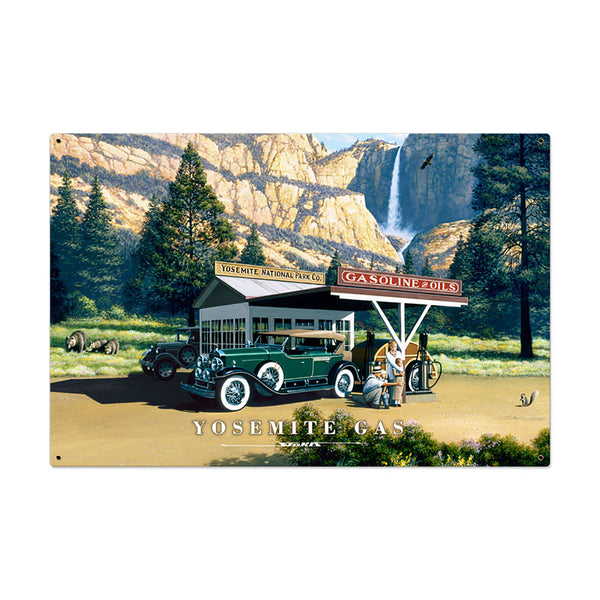 Yosemite National Park Gas Station Sign Large 36 x 24