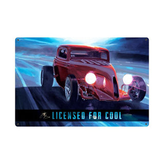 Licensed for Cool Hot Rod Sign Large 36 x 24