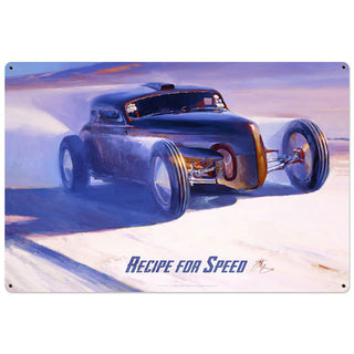 Recipe for Speed Hot Rod Metal Sign Sign Large 36 x 24