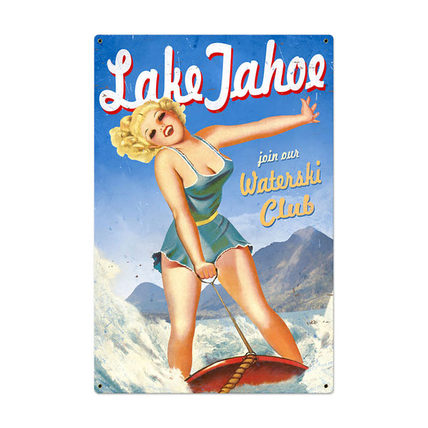 Lake Tahoe Waterski Club Pin Up Sign Large 24 x 36