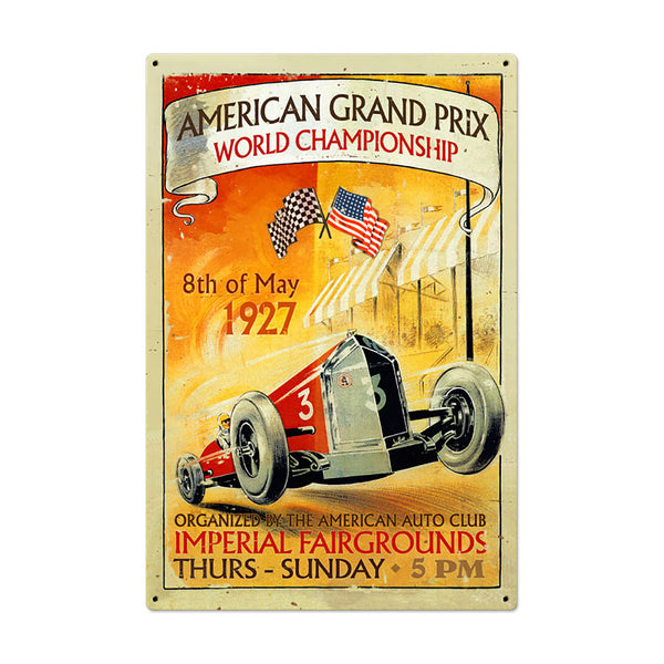 American Grand Prix 1927 Auto Racing Sign Large 24 x 36