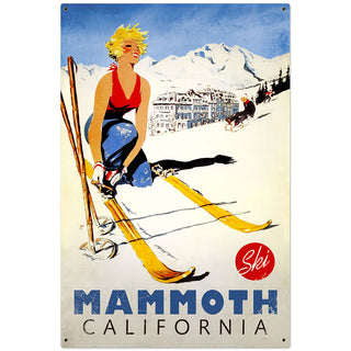 Ski Mammoth California Babe Sign Large 24 x 36