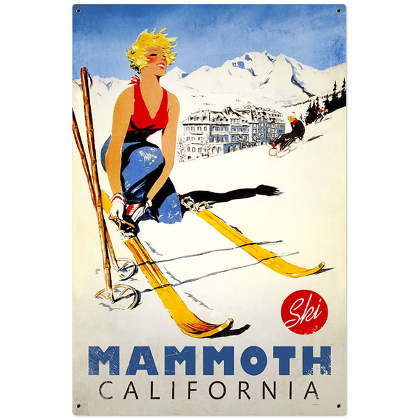 Ski Mammoth California Babe Sign Large 24 x 36