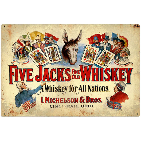 Five Jacks Whiskey Bar Sign Large 36 x 24