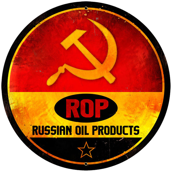 Russian Oil Products Garage Sign Large 28 x 28