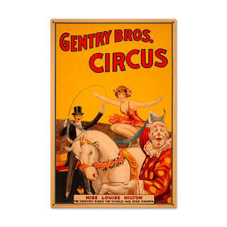 Gentry Bros. Circus Carnival Advertising Sign Large 24 x 36