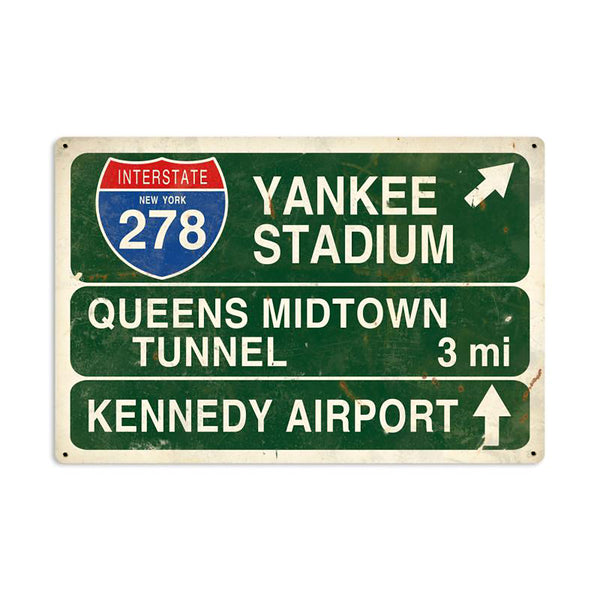 I-278 New York Yankee Stadium Kennedy Airport Highway Sign Large 36 x 24