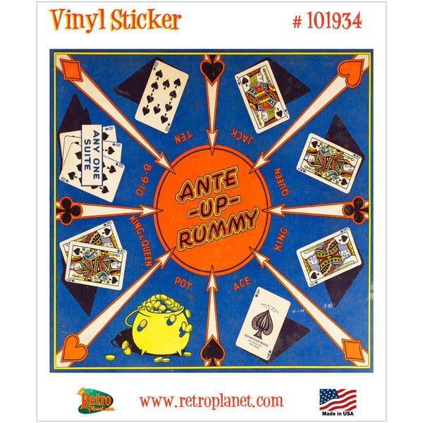 Ante-Up-Rummy Card Board Game Vinyl Sticker