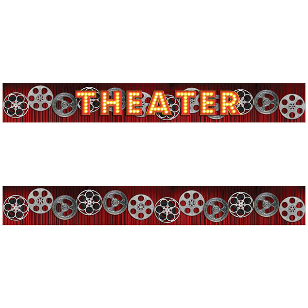 Theater Curtain Film Reels Peel and Stick Wall Border