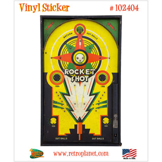 Rocket Shot Pinball Arcade Game Vinyl Sticker
