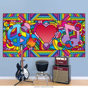 Peace Love Music B Wall Mural Decal Pop Art