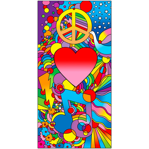 Peace Love Music Wall Mural Decal Pop Art