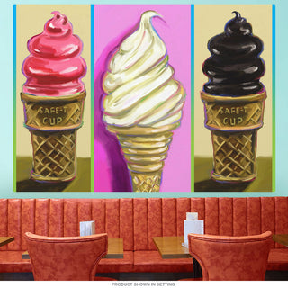 Ice Cream Cones Wall Mural Decal Pop Art 67 x 48